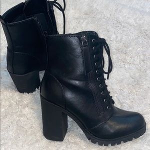 Black combat booties